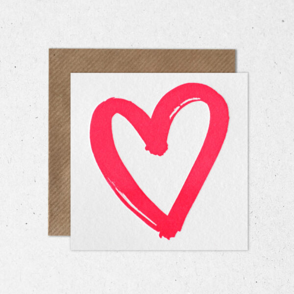 Herz Grußkarte in coolem Neonpink im Papeterie Onlineshop