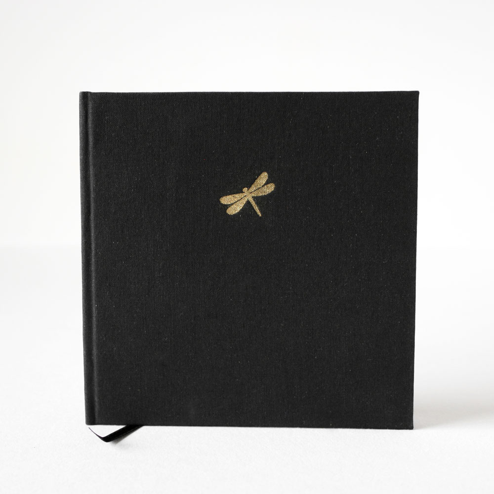Edles Notizbuch mit goldener Libelle im Papeterie Onlineshop